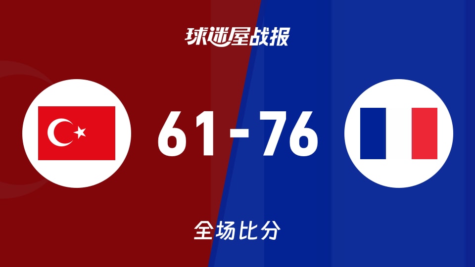 俱乐部友谊赛常规赛:法国女篮U20以76-61战胜土耳其女篮U20